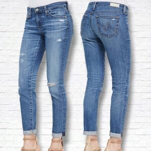 Adriano Goldschmied AG The Stilt Roll Up Cigarette Roll Up Ankle Jeans Size 29